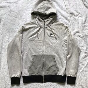 Nike grey zip up cotton hoodie. Size small